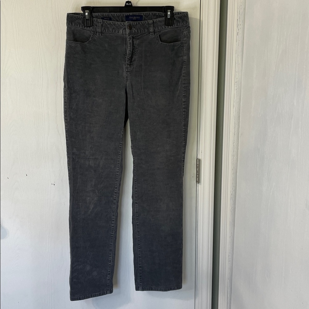 Talbots Heritage Straight Leg Dark Gray Corduroy Denim Jeans Women’s Size 10P